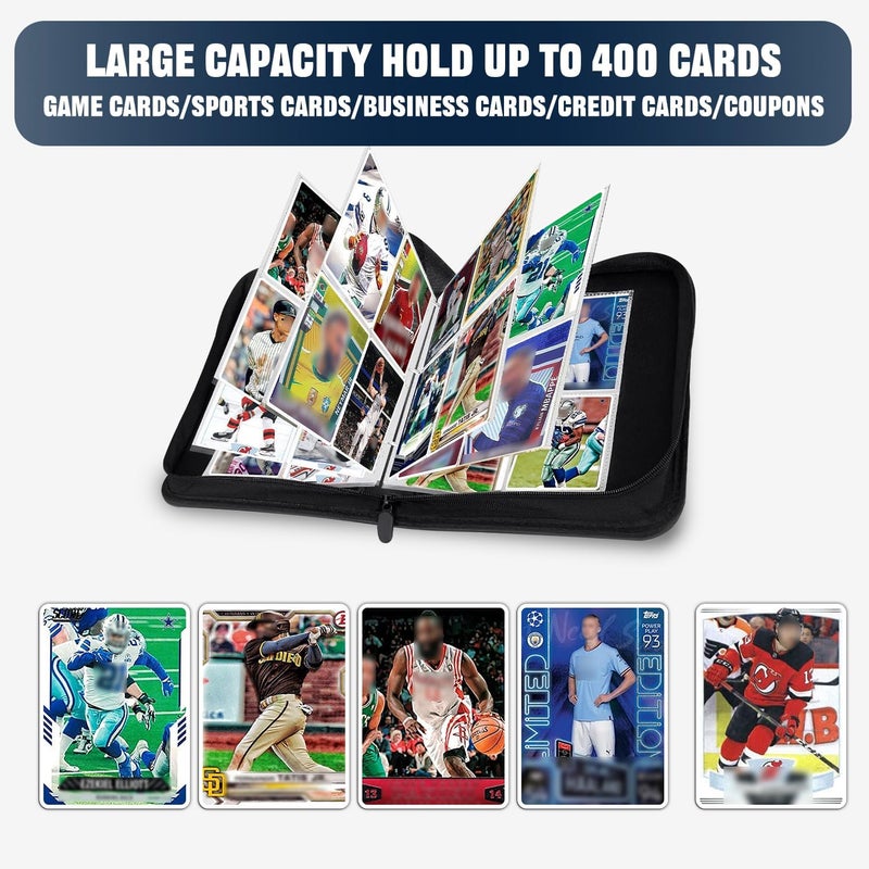 HESPLUS 4-Pocket Baseball Card Binder - Holds 400 Cards with 50 Removable Sleeves | Sports & Trading Card Album for Collectibles - Image 2